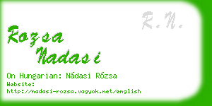 rozsa nadasi business card